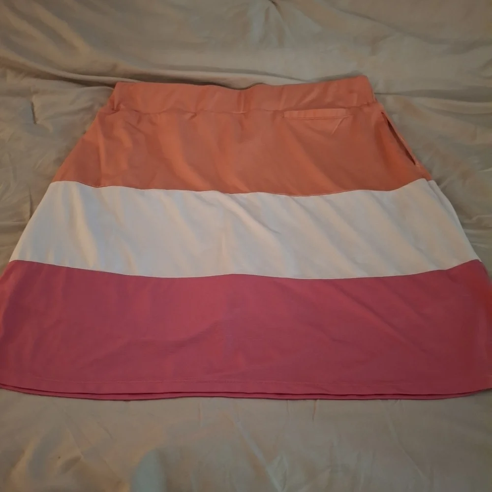 Court Haley Women's Colorblock Skort In Orange, White, and Pink